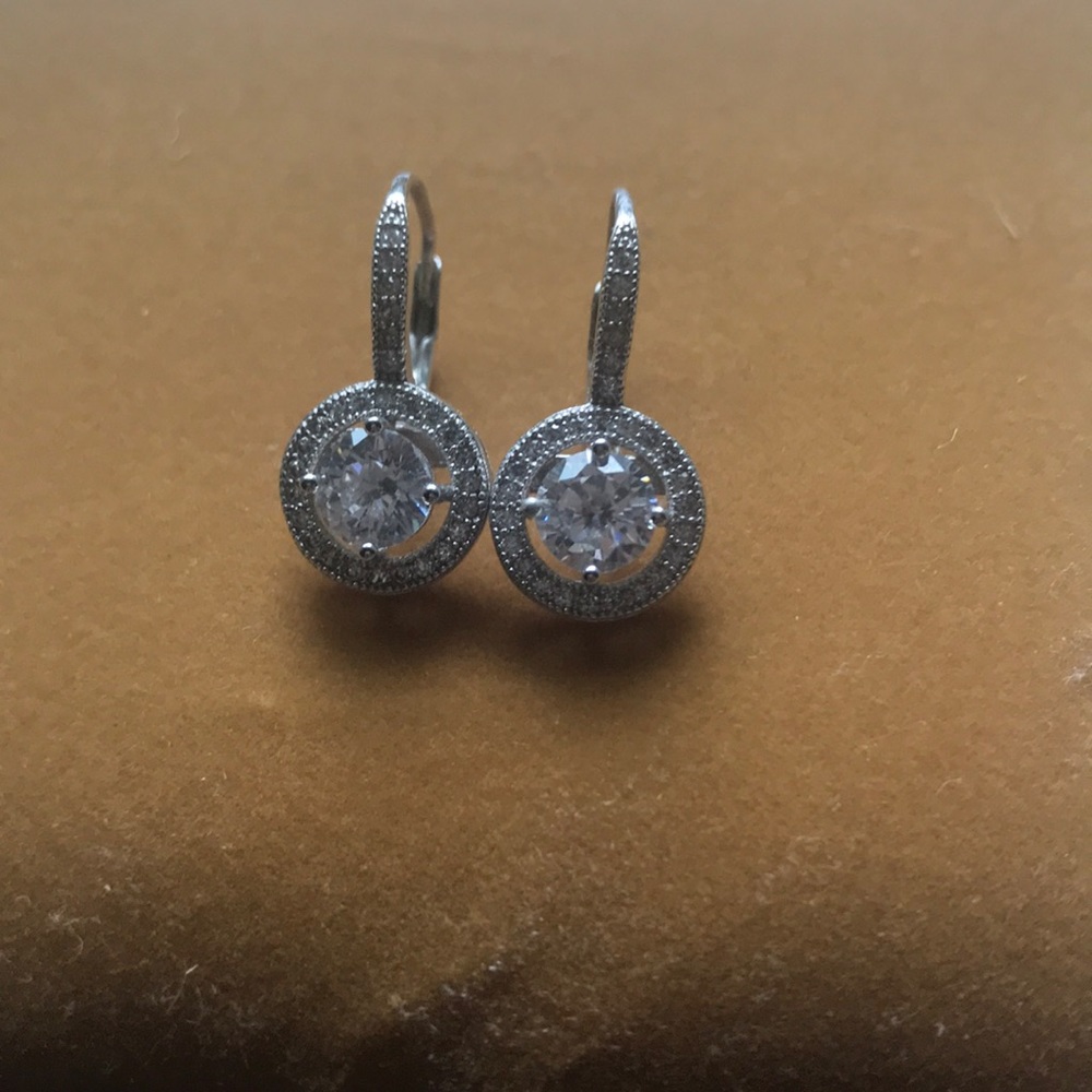 stunning sterling silver and rhinestone earrings